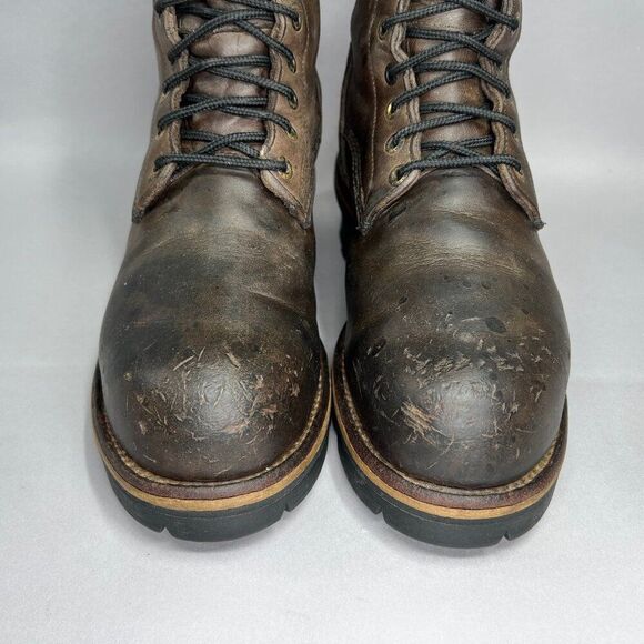 Red Wing Logger Boots Men's 8.5 Gore-Tex‎ Brown Leather Lace Up Steel Toe Work - Picture 4 of 14